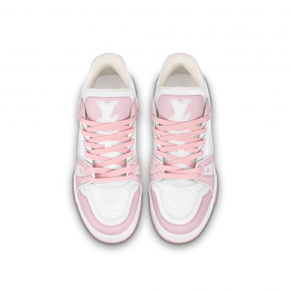 Louis Vuitton Trainer Sneaker Pink White 1ABOEI